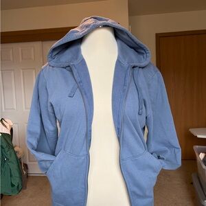 Old Navy Men's Light Blue Hooded Zip-Up Sweatshirt